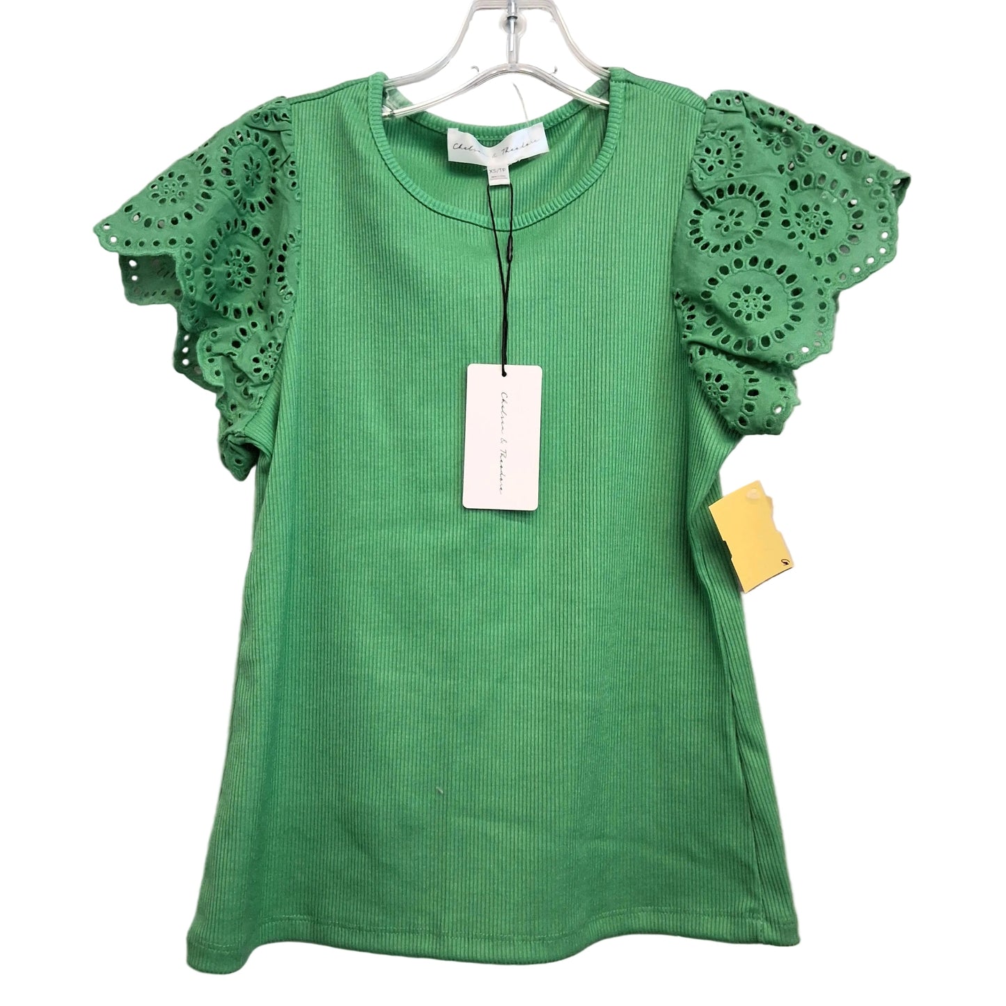 Top Sleeveless By Chelsea And Theodore In Green, Size:Xs