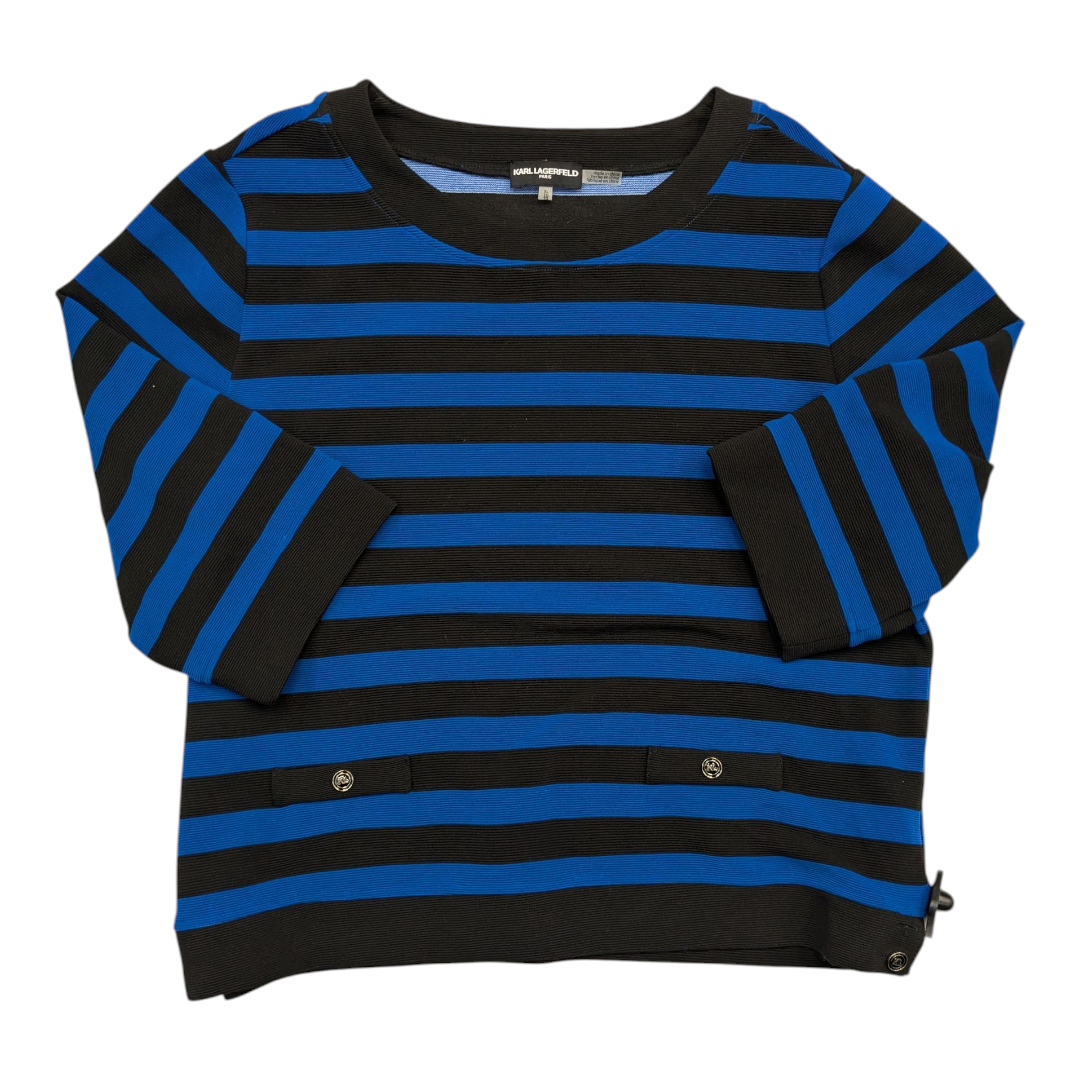 Top Ls Designer By Karl Lagerfeld In Striped Pattern, Size:Xl