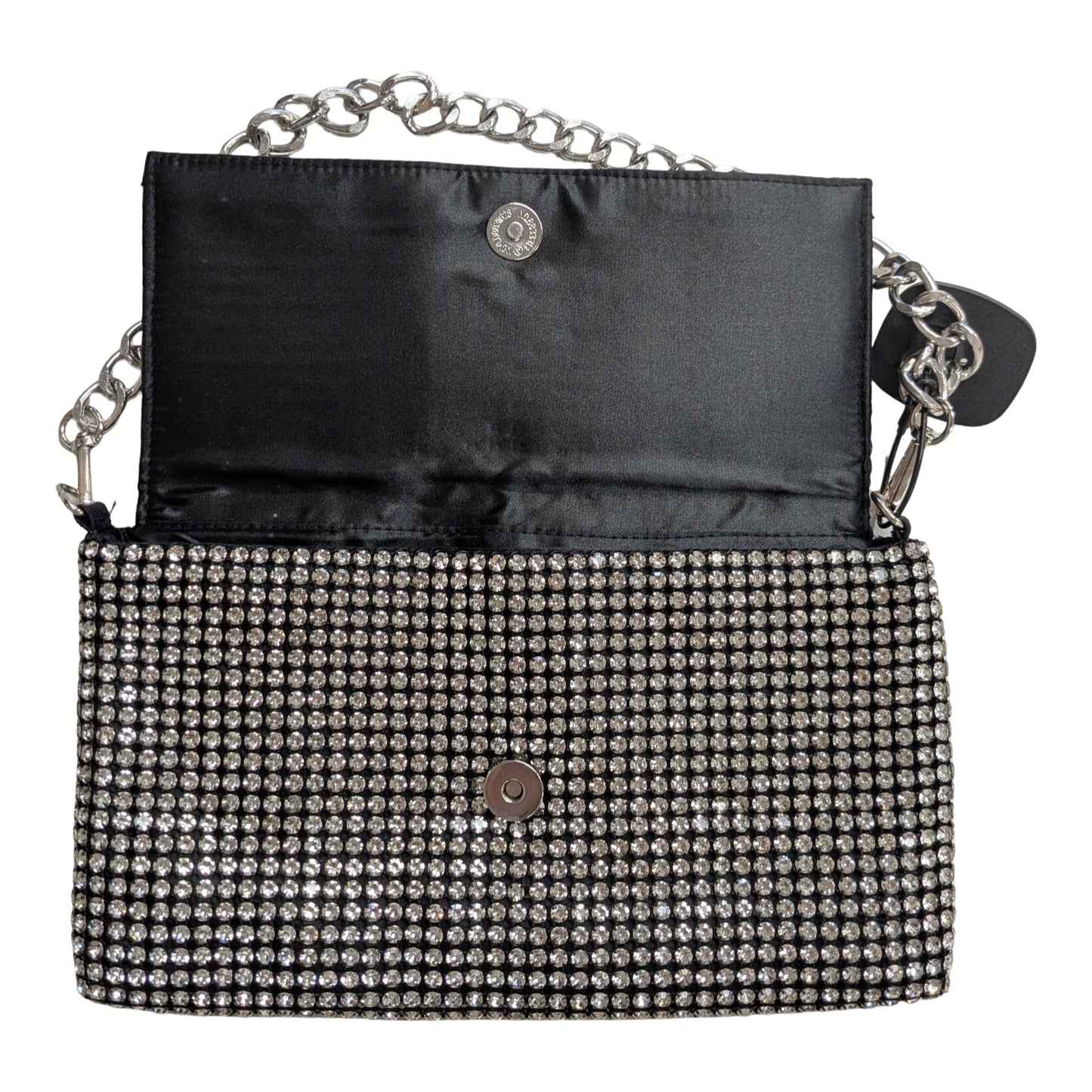 Handbag By Jessica Mcclintok In Black & Silver, Size:Medium