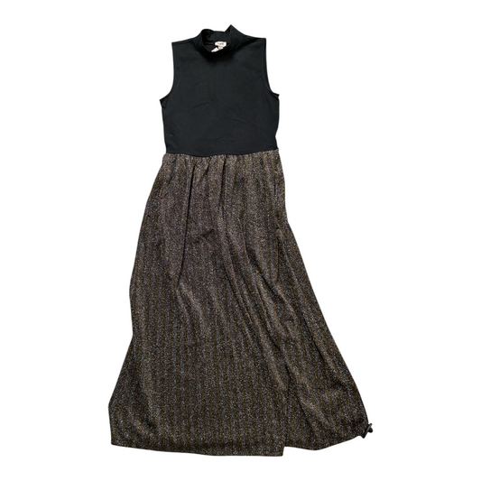 Dress Casual Midi By J. Crew In Black & Gold, Size:S