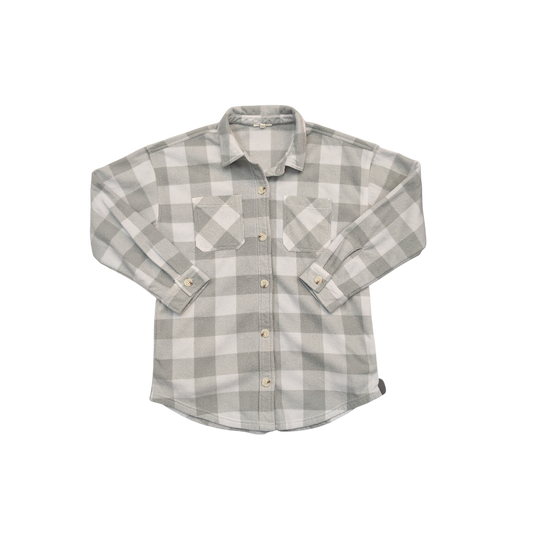 Jacket Shirt By Maurices In Grey & White, Size:M