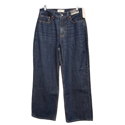 Jeans Wide Leg By Abercrombie And Fitch In Blue Denim, Size:8