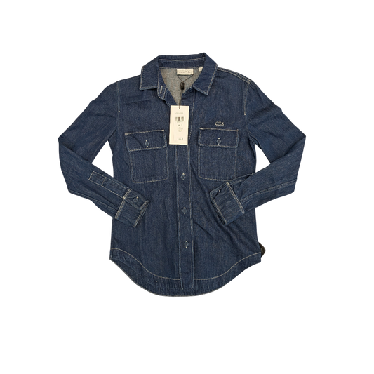 Top Ls By Lacoste In Blue Denim, Size:2