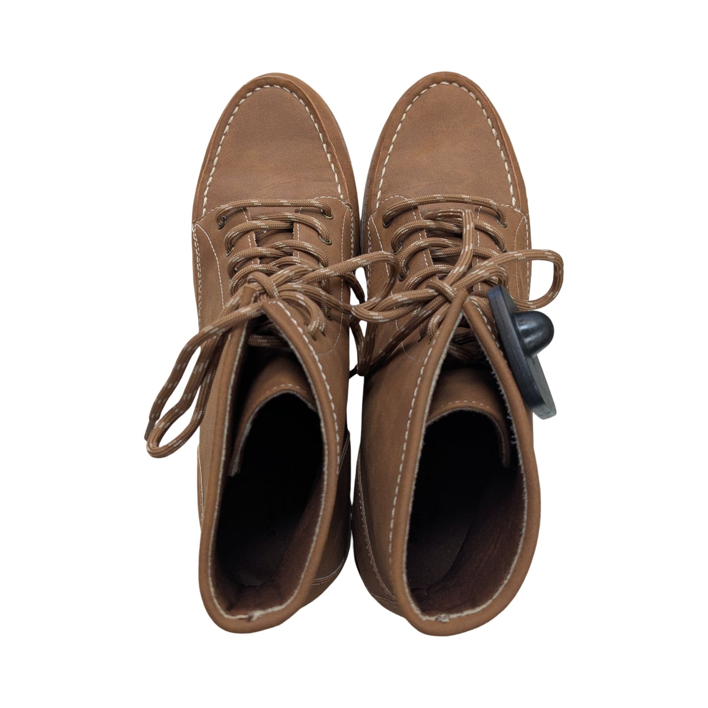 Boots Ankle Flats By St Johns Bay In Brown, Size:11