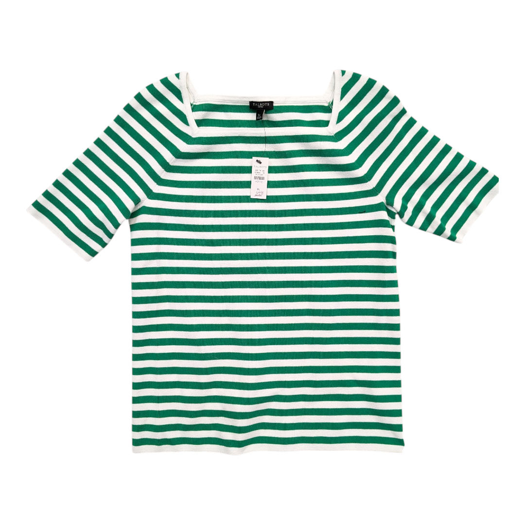 Top Ss By Talbots In Green & White, Size:Lp