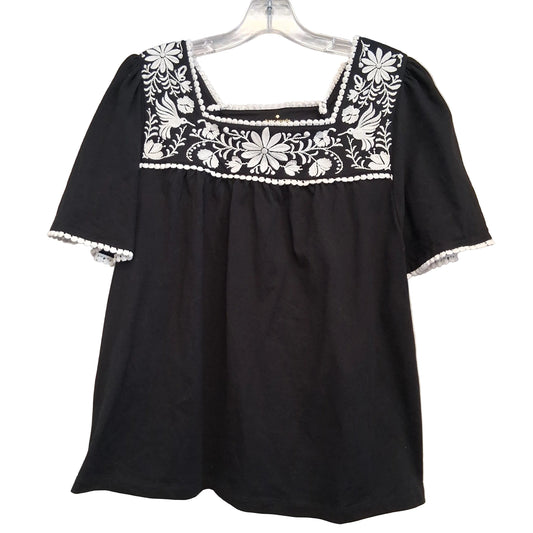 Top Ss Designer By Kate Spade In Black & White, Size:Xl
