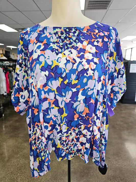 Top Ss By Maeve In Floral Print, Size:L