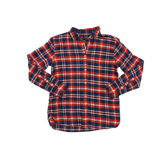 Top Ls By J. Crew In Plaid Pattern, Size:0
