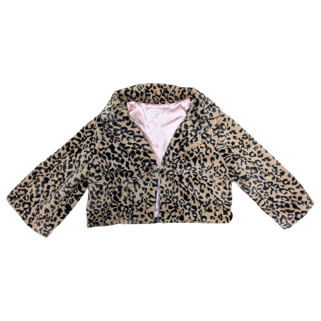 Coat Faux Fur & Sherpa By Cabi In Animal Print, Size:M