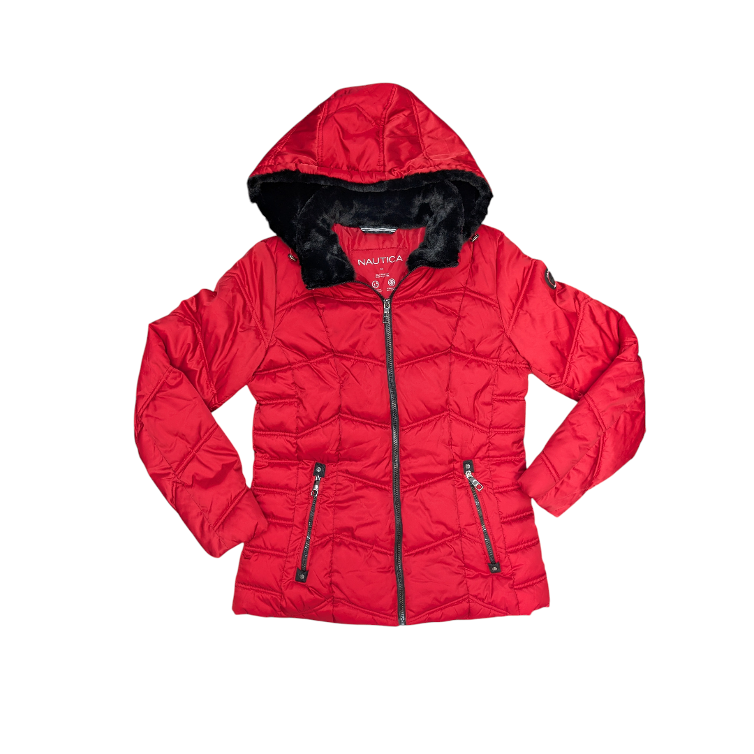 Jacket Puffer & Quilted By Nautica In Red, Size:M