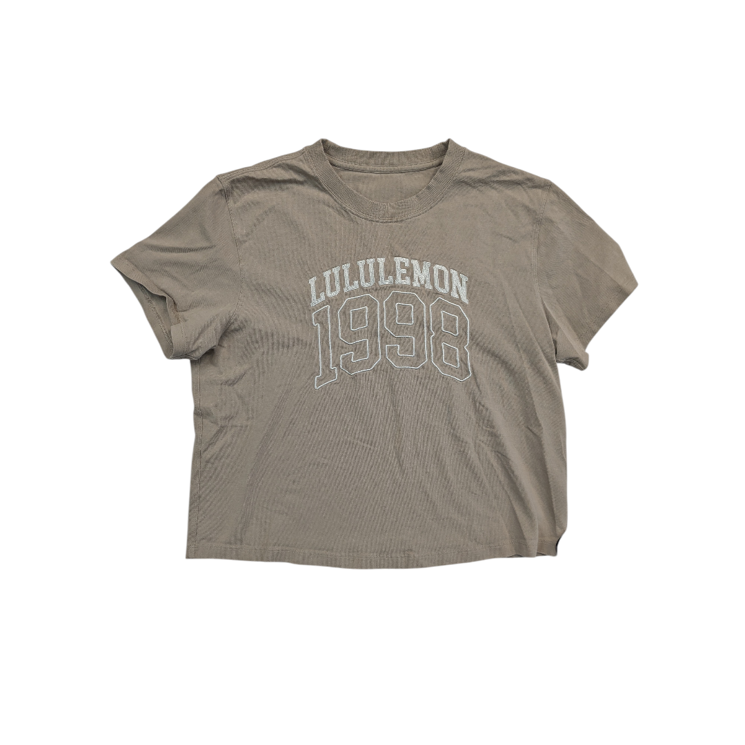 Athletic Top Ss By Lululemon In Beige, Size:10