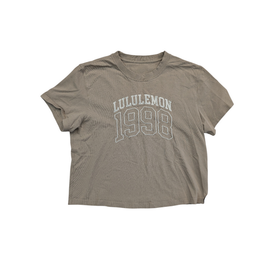 Athletic Top Ss By Lululemon In Beige, Size:10