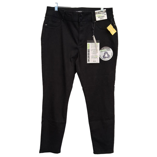 Jeans Cropped By D Jeans In Black Denim, Size:16