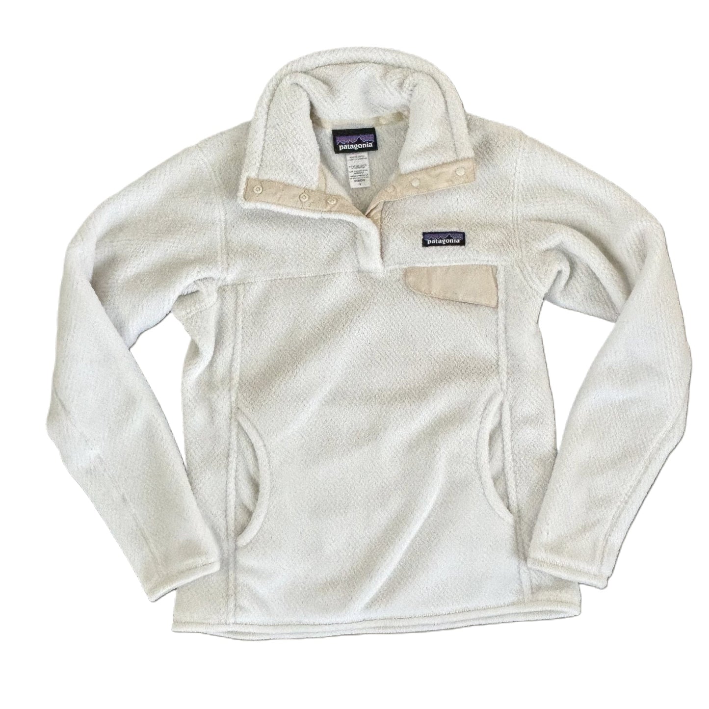 Jacket Fleece By Patagonia In Cream, Size: S