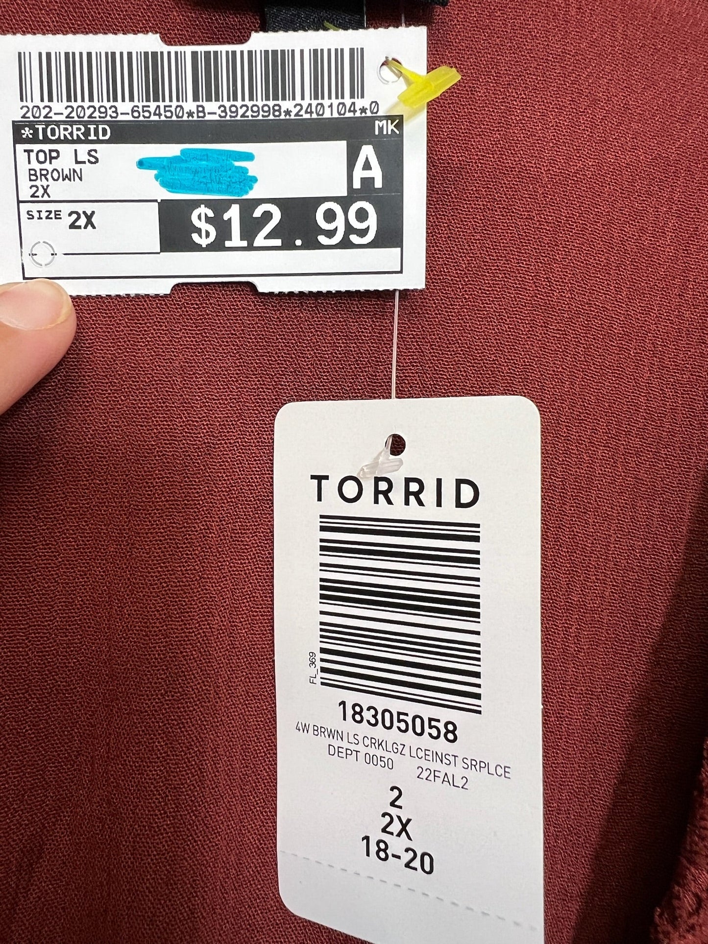 Top Long Sleeve By Torrid  Size: 2x